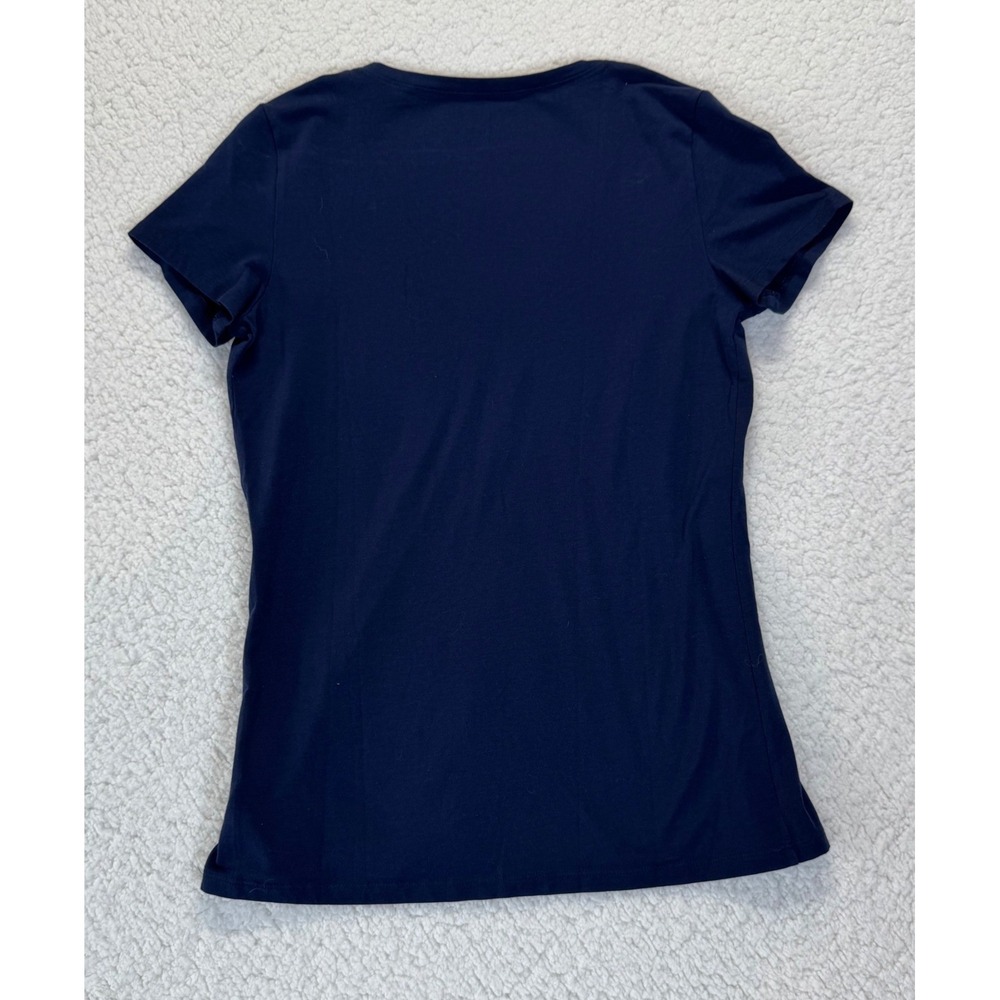 Lilly Pulitzer Navy Blue‎ Pima Cotton V-Neck Short Sleeve Tee Shirt Small - Picture 4 of 5